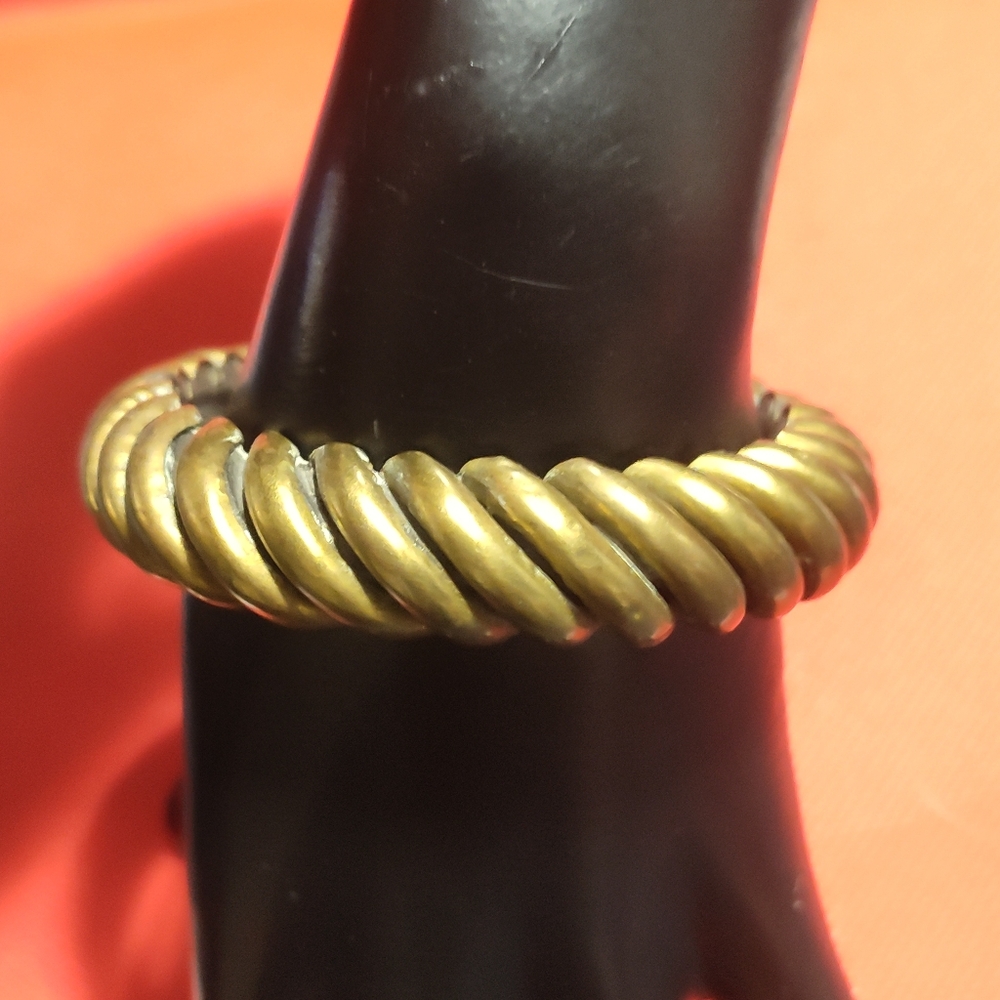 Vintage Twisted Brass Bangle Bracelet